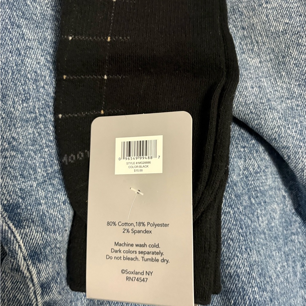 Preswick & Moore Black Checkered Dress Socks - Picture 2 of 2